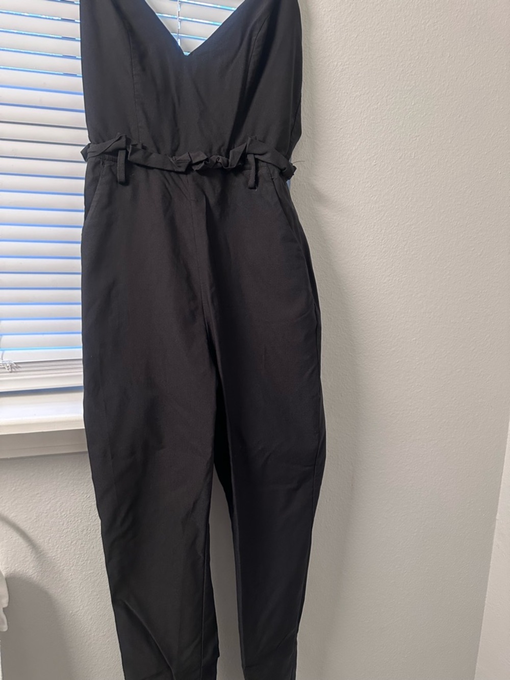 Windsor Black V-Neck Tie-Waist Jumpsuit